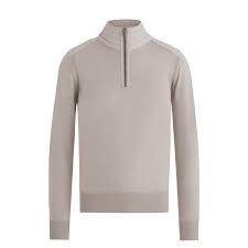 Belstaff - Chrome Grey Kilmington Merino Wool Quarter Zip Sweater – Robert  Old & Co