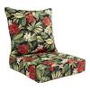 Cabana stripe black black patio chaise lounge chair cushion. 1