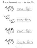 One fish, two fish, red fish, blue fish is a 1960 children's book by dr. One Fish Two Fish Coloring Page Twisty Noodle