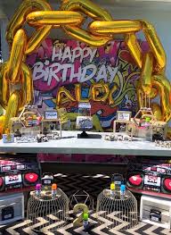 For a bigger venue, start with one of our theme decorating kits that supply all the major props you need to set a. Two Legit To Quit 90 S Rapper 2nd Birthday Party Kara S Party Ideas Hip Hop Birthday Party Birthday Party Theme Decorations Hip Hop Birthday