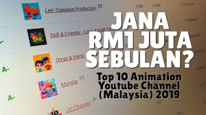 Для просмотра онлайн кликните на видео ⤵. Pendapatan Rm1 Juta Sebulan Top 10 Youtube Channel 2019 Malaysia Kategori Animasi Youtube