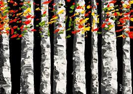 Just one of our many wallpapers. White Birch Trees In Fall On Black Background Painting Painting By Keith Webber Jr