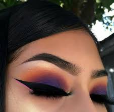 Red Black And Blue Eyeshadow Looks Purple And Orange Sunset Eyeshadow Look Purple Makeup Looks Purple Makeup Makeup Looks