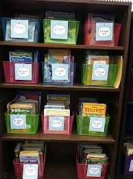 Books Are Neatly Organized In Target Bins With Ar Book Level Labels On The Outside Book Basket Labels Book Bin Labels Classroom Library