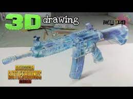 3d Drawing M416 Glacier Pubg Mobile Youtube Mobile Tricks Mobile Skin Mobile Phone Game