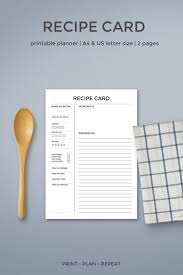 Recipe Cards Printable Recipe Card Template Recipe Sheet Etsy Printable Recipe Cards Recipe Cards Template Recipe Book Diy