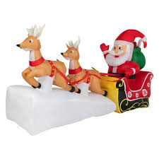 Check out top brands on ebay. Kinbor 7ft Lighted Christmas Inflatable Santa Claus On Sleigh W Two Flying Reindeer Gift Outdoor Blow Up Holiday Decoration Overstock 29714393
