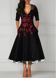 Rotita Com Usd 38 07 V Neck Black Dress Maxi Gown Dress Classy Dress