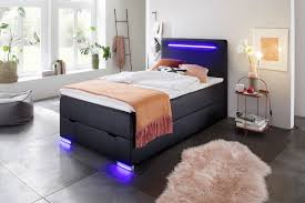 Boxspringbett bett prato polyesterstoff dunkelbraun/ beige 120x200cm. Meise Boxspringbett Las Vegas Ii 120 X 200 Cm In Schwarz Mobel Letz Ihr Online Shop
