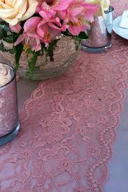 Dusty Rose Lace Table Runner Weddings By Lovelylacedesigns Pink Lace Blush Pink Lac Lace Table Runner Wedding Vintage Shabby Chic Wedding Lace Table Runners