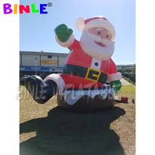 Quick to get inflated within 60 seconds with air pump, powered by 4 * 1.5v aa battery(not included). Promotional Cute Giant Christmas Inflatable Santa Claus Balloon Blow Up Inflatable Xmas Father Model For New