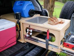 The only thing left to do is throw together a meal before calling it a day. Kitchen In A Box Can Fit In The Back Turns An Suv Into Rv