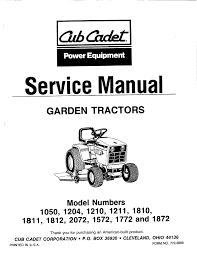 The brake actually engages, but the light remains on. Cub Cadet 1050 Service Manual Pdf Download Manualslib