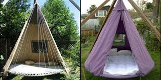 No matter what fabric is used, watch for loose threads and discard the hammock if it is being chewed up. Diy Trampoline Bed Swing How To Upcycle Your Trampoline