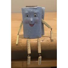 WMG Sewing Bolt of Fabric Figurine ANTHROPOMORPHIC Shelf Sitter Blue Yellow  6 Figurines