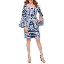 Msk Long Sheer Sleeve Damask Shift Dress Products In 2019