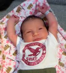 MotivationMonday Let's welcome our newest addition to the BCSO Family  Charlie Rose Galvan. As you can see, Charlie Rose is quite comfortable in  her dads duty gear. Congratulations Swat Operator Galvan to