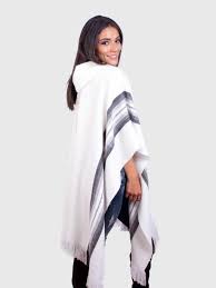 Hoodie White Alpaca Poncho For Women Nuna Inti Alpaca Alpaca Clothing