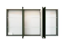 Exklusiver bad spiegelschrank in dunkel eiche. Bad Spiegelschrank 3 Turig Mit Beleuchtung 120 Cm Breit Graphitgrau Moebel Guenstig De