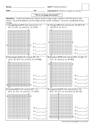 All answer keys are included. Dilations Worksheet 2021 Rectangle Euclidean Geometry