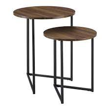 Product title noble house deena firwood antique nesting tables average rating: 2pc Glam V Leg Nesting Side Tables Saracina Home Target