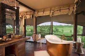 Exotic animal prints of zebra, leopard, tiger, and cheetah can be found on bedding, furniture, window treatment, and other safari and african decor. 7 Luxurious Outdoor Safari Bathrooms With Wilderness Views Sun Safaris Travel Blog