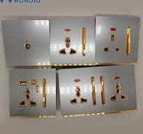 Wholesale Golden White Plastic Electrical Frame Power Outlet Electricity  Accessories Wall Socket Electrical Wall Switch