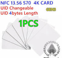 NFC 13.56Mhz S70 UID 0 block 4 bytes GEN3 rewrite changeable rfid card  4Byte writeable chinese magic card copy clone - AliExpress