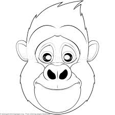 Gorilla Animal Face Mask Coloring Pages Free Instant Download Coloring Coloringbook Color Animal Coloring Pages Cartoon Coloring Pages Animal Mask Templates