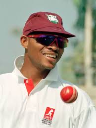 WEST INDIAN BATSMAN Winston Benjamin at net practice during