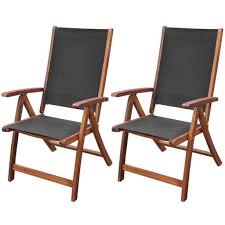 The gci outdoor folding rocker chair is an outstanding rocking chair that provides a smooth rocking motion even on uneven terrain, grass, and gravel. Vidaxl Portable Wood Frame Folding Sling Chair Textilene Seat 5 Adjustable Height Indoor Outdoor Reclining Chairs Patio Chair With Armrests Ideal For Camping Garden Pool 2 Pcs Black Buy Online In Aruba
