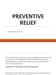 It is hereby enacted as follows T1 Preventive Relief Injunction Damages Injunction