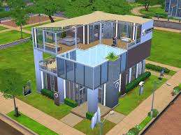 Contemporary Fitness And Spa With Rooftop Pool Cafe And Bar Modern Spacious Fitness With Individual Bathrooms Sims House Sims Building Sims 4 House Building
