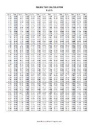 8 25 Sales Tax Calculator Template