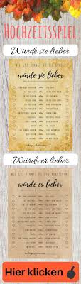 Wurde Sie Lieber Ist Ein Lustiges Spiel Dass Sowohl Auf Der Hochzeit Als Auch Dem Junggesellenabschied Gespiel Hochzeit Spiele Hochzeitsspiele Hochzeit Lustig