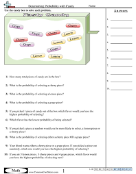 Probability Worksheets Determining Probability With Candy Worksheet Probability Worksheets Probability Simple Probability