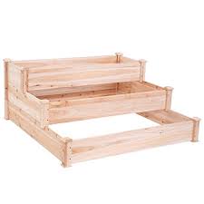 Elevated bed design for convenient planting. Garden Bed Raised Vegetable 3 Tier Elevated Planter Kit Outdoor Wooden Buy Online In Faroe Islands At Faroe Desertcart Com Productid 44735268