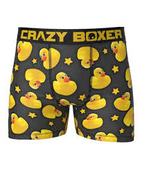 Crazy Boxer Black Yellow Rubber Duck Boxer Briefs Men