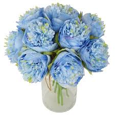 A beautiful flower arrangement to shade my sunnies for the spring. Coolmade Vintage Peony Artificial Flowers 2 Pack Silk Flowers Bouquet 10 Heads Peony Fake Flowers For Wedding Home Decoration Blue Walmart Com Walmart Com