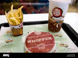 A Burger King Whopper Value Meal With Drink And French Fries Stock Photo Alamy