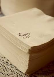 Make Your Own Wedding Napkins By Using A Rubber Stamp With Food Safe Ink Now Thats Cheap Inexpensive Secret Boyfriend Wedding Napkins Wedding Wedding