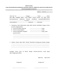 Soal ujian madrasah diniyah takmiliyah 2018. Berita Acara Docx