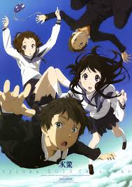 Hyouka 2013 Calendar Cover Mayaka Ibara Satoshi Fukube Chitanda Eru And Oreki Houtaru Seni Anime Seni Drawings