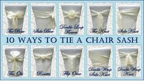 10 Ways To Tie A Chair Sash Wedding Chairs Chair Covers Wedding Chair Sashes