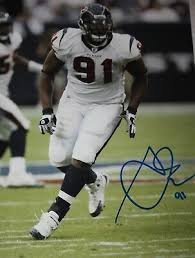 AMOBI OKOYE HOUSTON TEXANS autographed signed 8x10 photo Chicago Bears