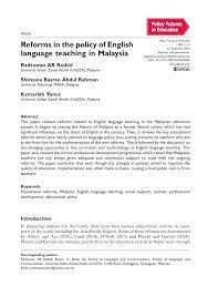 English language continues to be taught as a compulsory language in schools despite the evolution of the malaysian education system. Pdf Reforms In The Policy Of English Language Teaching In Malaysia