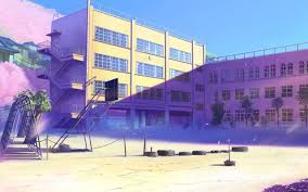 Schoolyard In Anime Anime Scenery Scenery Wallpaper Anime Background