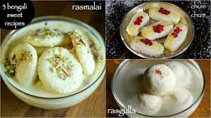 3 Easy Bengali Sweets Rasgulla Recipe Rasmalai Recipe Chum Chum Recipe Youtube