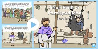 Download nu deze jesus heals man lowered through roof vectorillustratie. Jesus Heals A Paralyzed Man Powerpoint Teacher Made