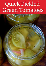 Quick Pickled Green Tomatoes Pickled Green Tomatoes Green Tomato Recipes Green Tomatoes